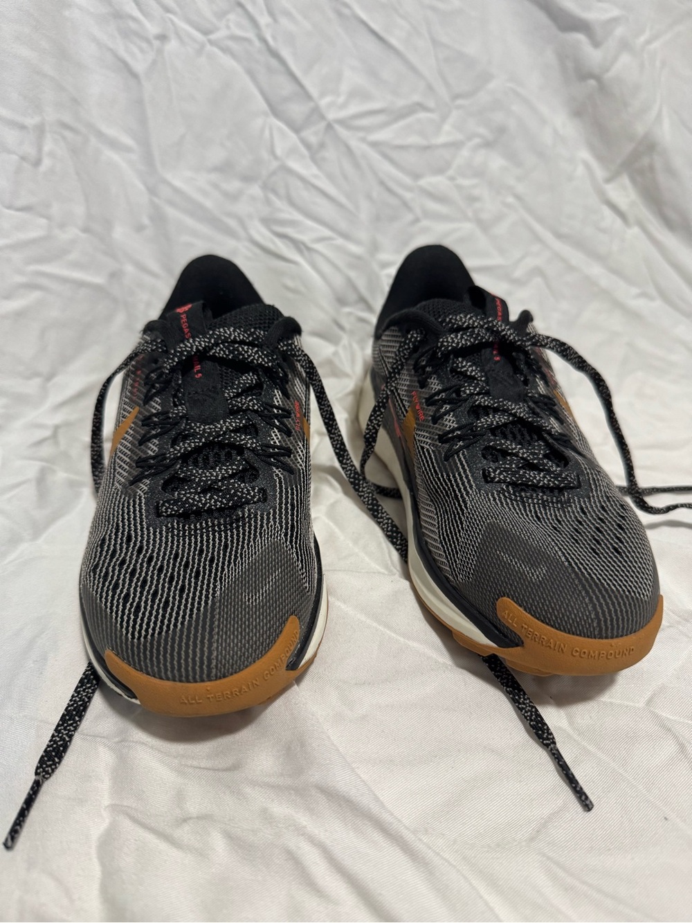 Nike Kids Pegasus Trail Running Black Knit Sneakers